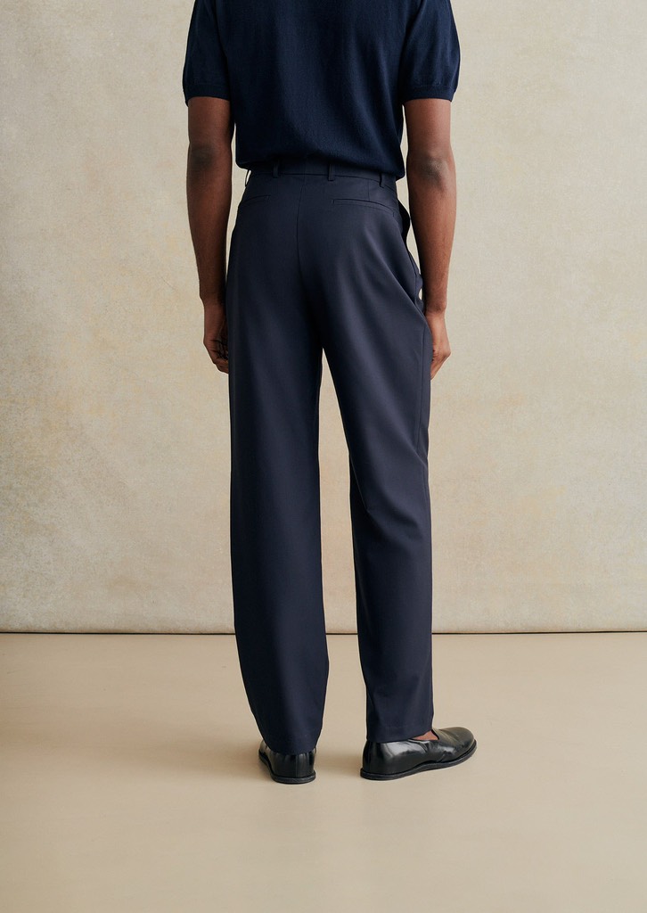 TWO PLEAT TROUSERS PA18 IN COLD WOOL