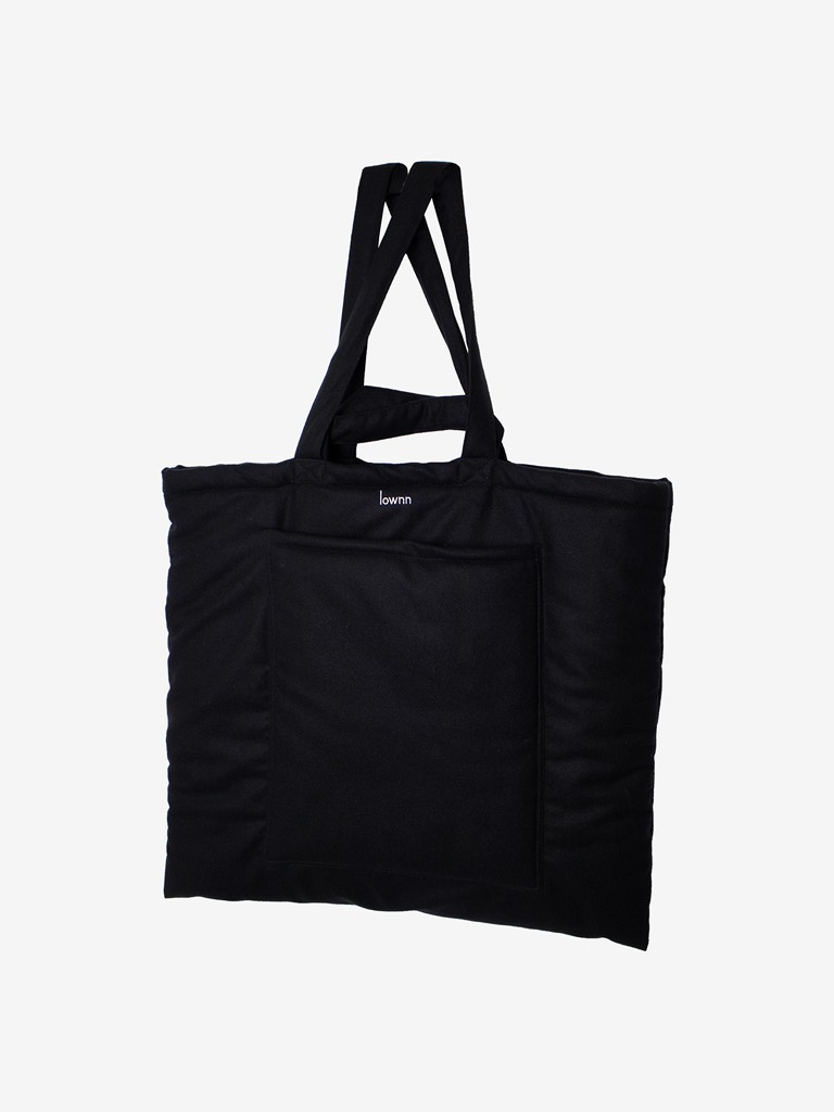 Tote Bag in Black Flannel