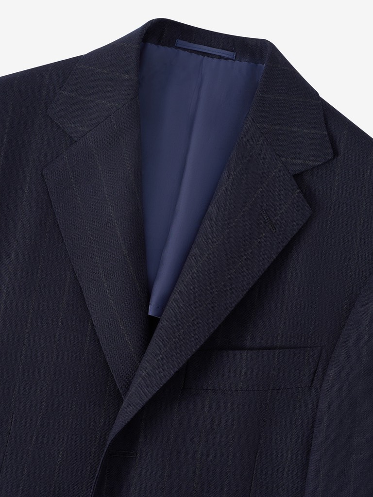 Navy Wide Chalk Stripe Balloon Suit 10X