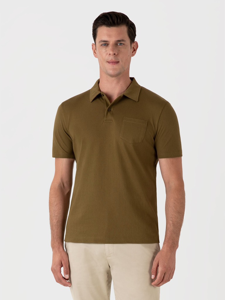 Riviera Polo Shirt in Olive Green