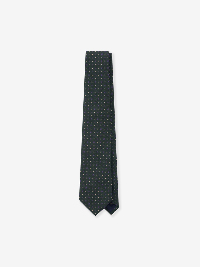 Country Green Square Dot Wool Tie