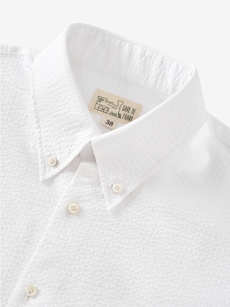 Frank Shirt | White Seersucker