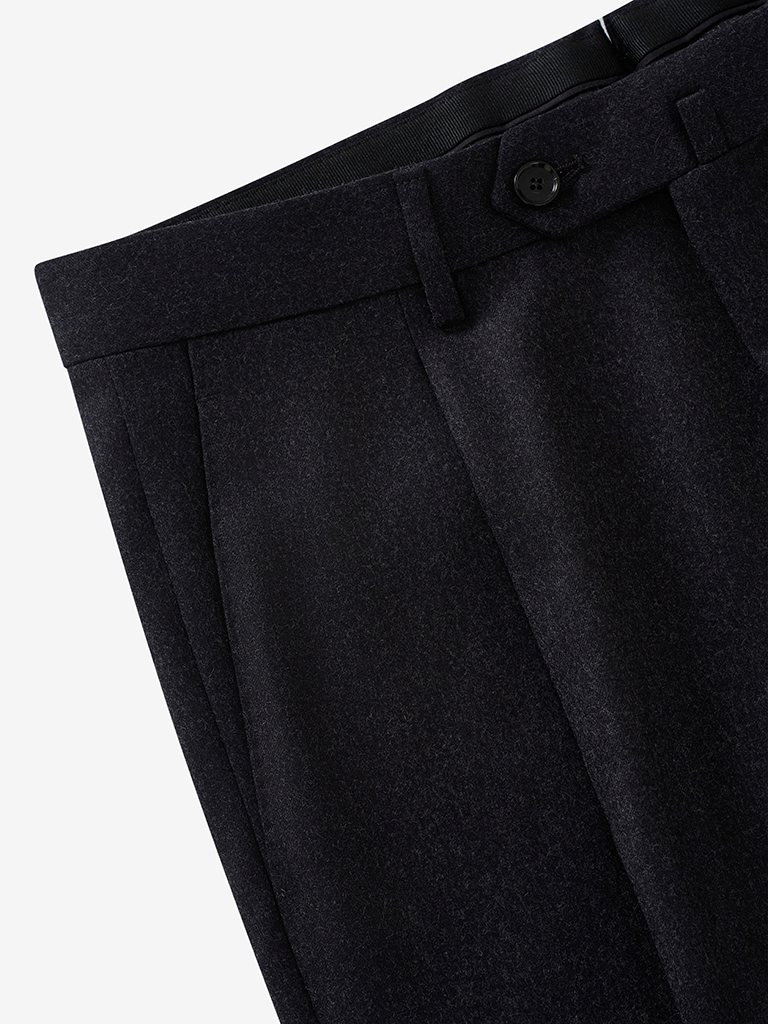 Norma Peak Lapel Dark Grey Flannel Suit