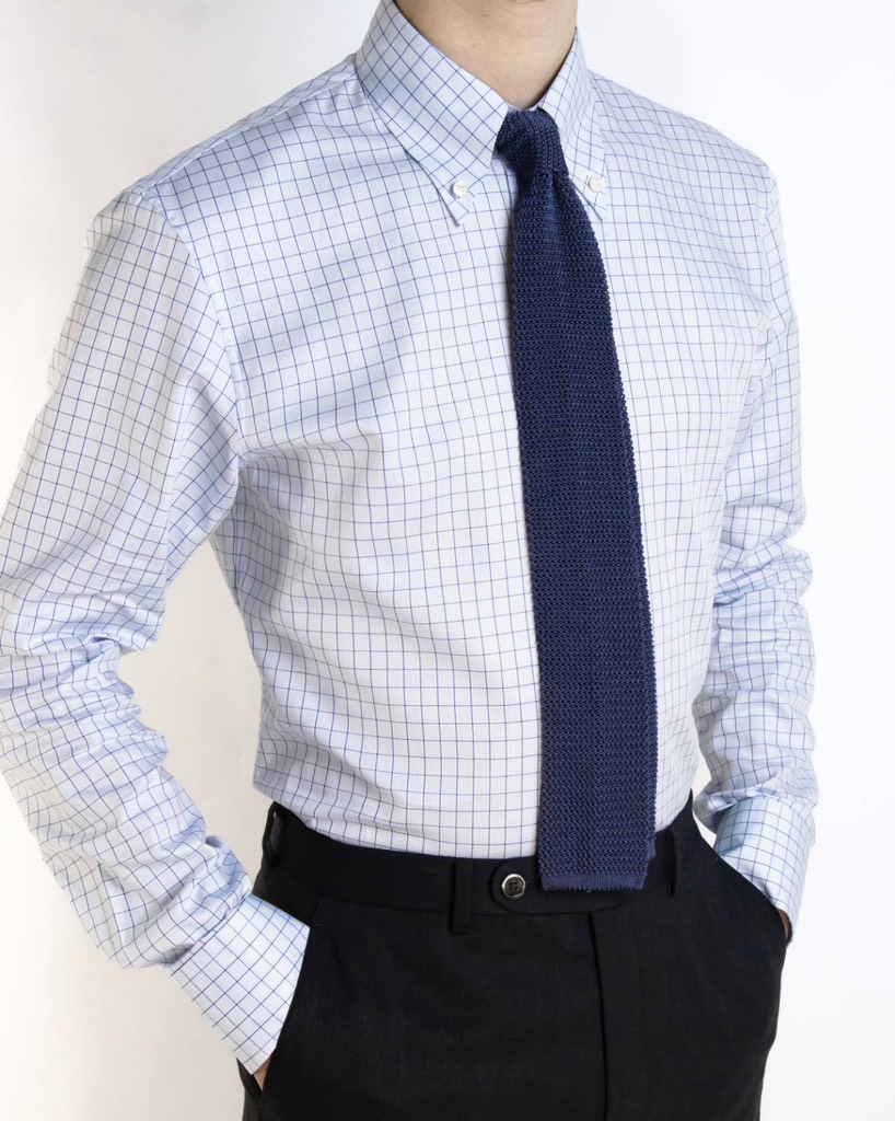 Navy Window Pane Shirt 03BW