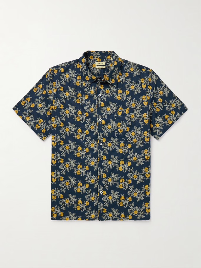 CAMP COLLAR SHIRT CH27 IN JP EMBROIDERED CANVAS