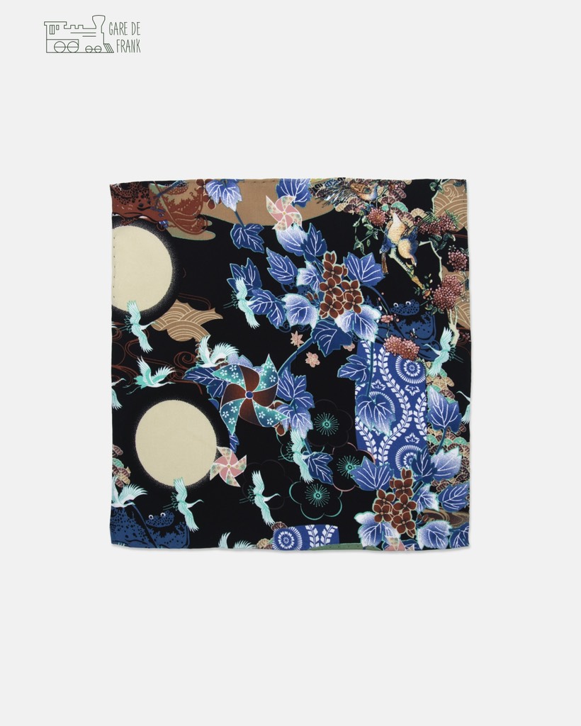 Mangetsu Niwa Cotton Pocket Square