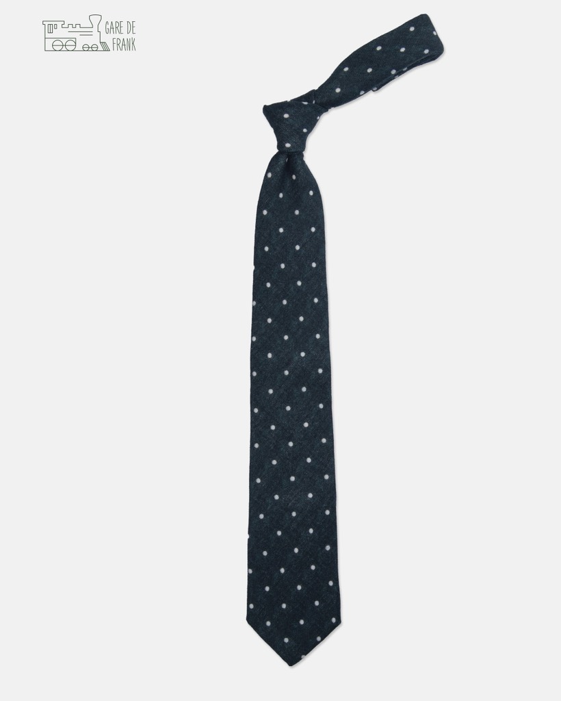 Dark Green Polka Dot Wool Tie