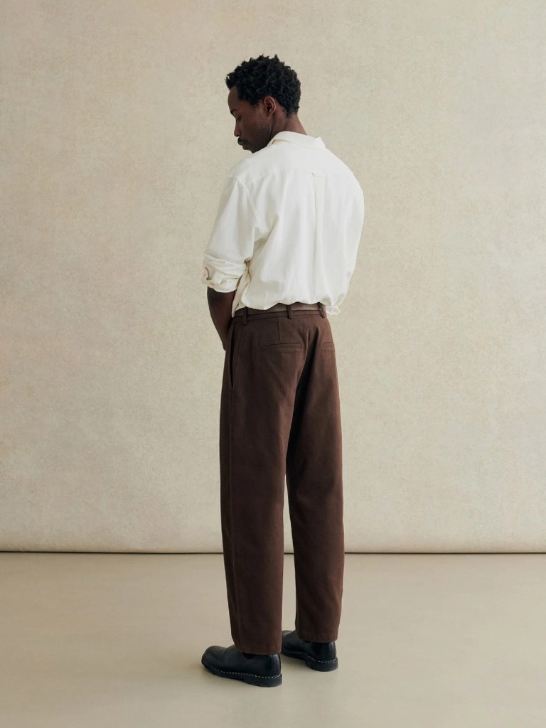 Bark Brown Heavy Cotton Drill Balloon Trousers
