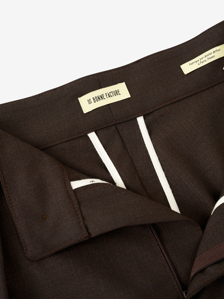 Bark Brown Cold Wool Naturalist Shorts