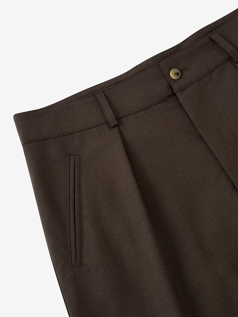 Bark Brown Cold Wool Naturalist Shorts