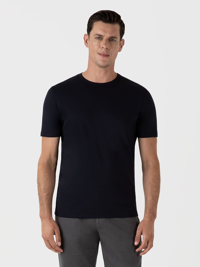 SS Crew Neck T Shirt in Midnight Navy