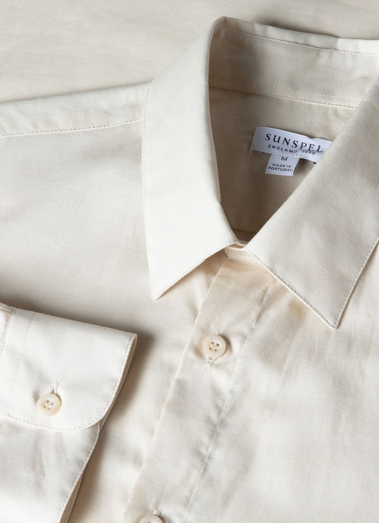 Cotton Cashmere Shirt in Ecru