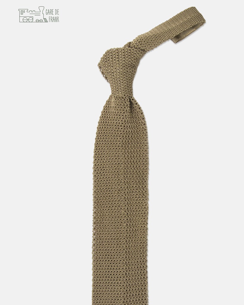 Knit Tie in Beige