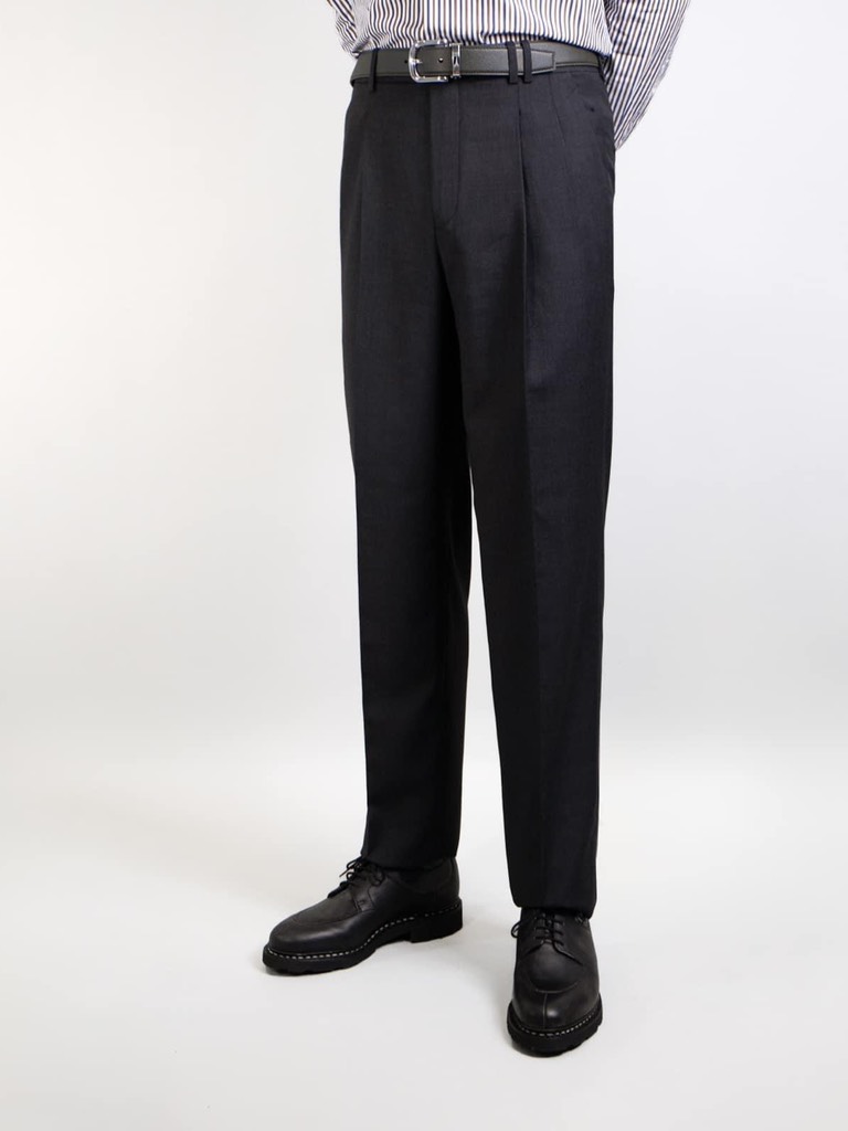 Two Pleat Trousers in Charcoal 03G