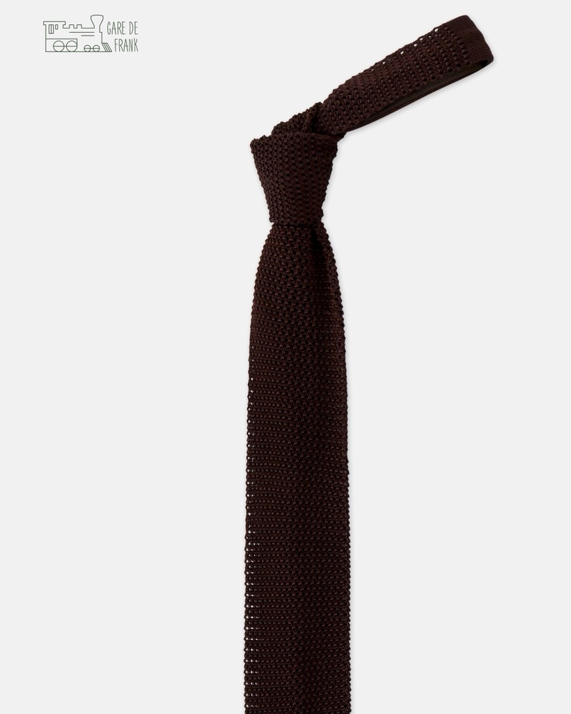 Knit tie in Dark Chocolate