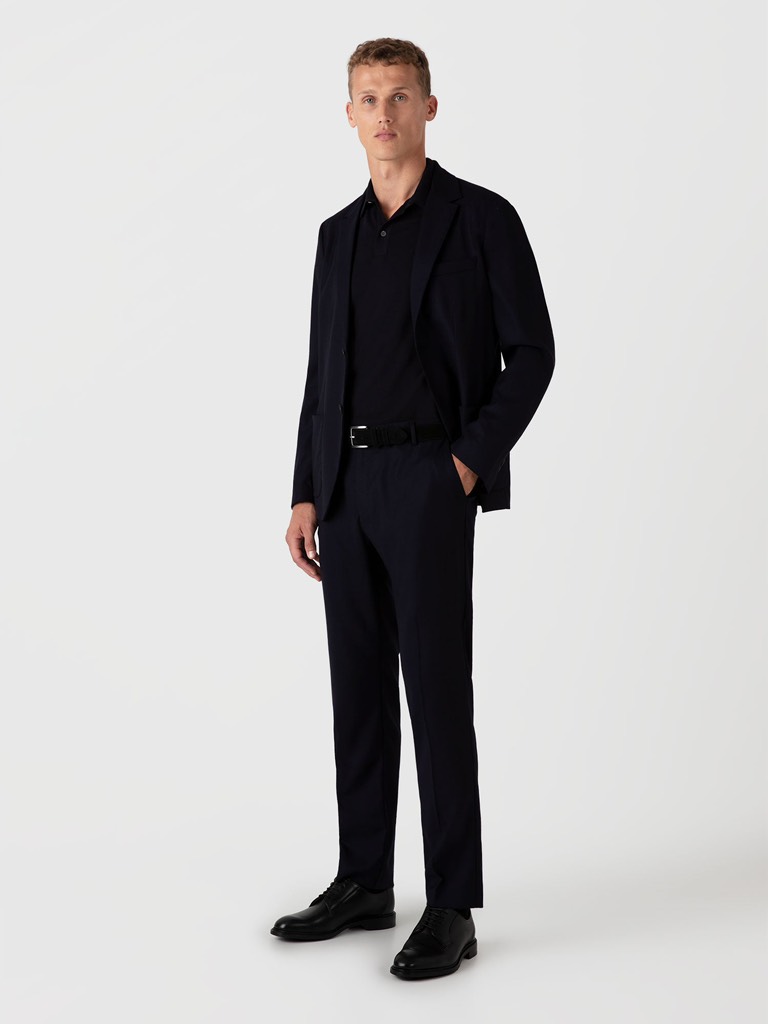 Ice Cotton Polo Shirt in Midnight Navy