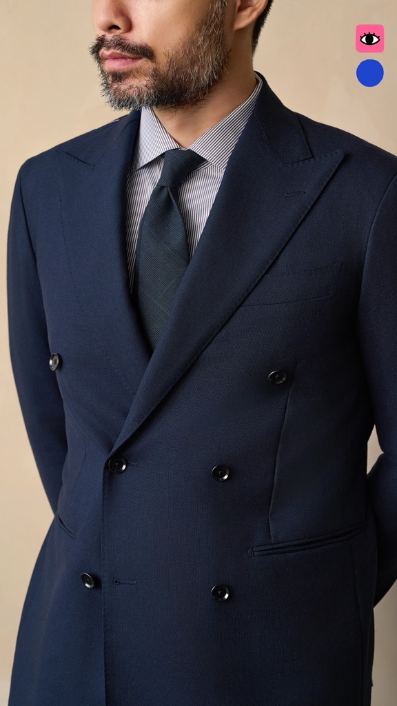 Wool Tie in Dark Navy Glencheck