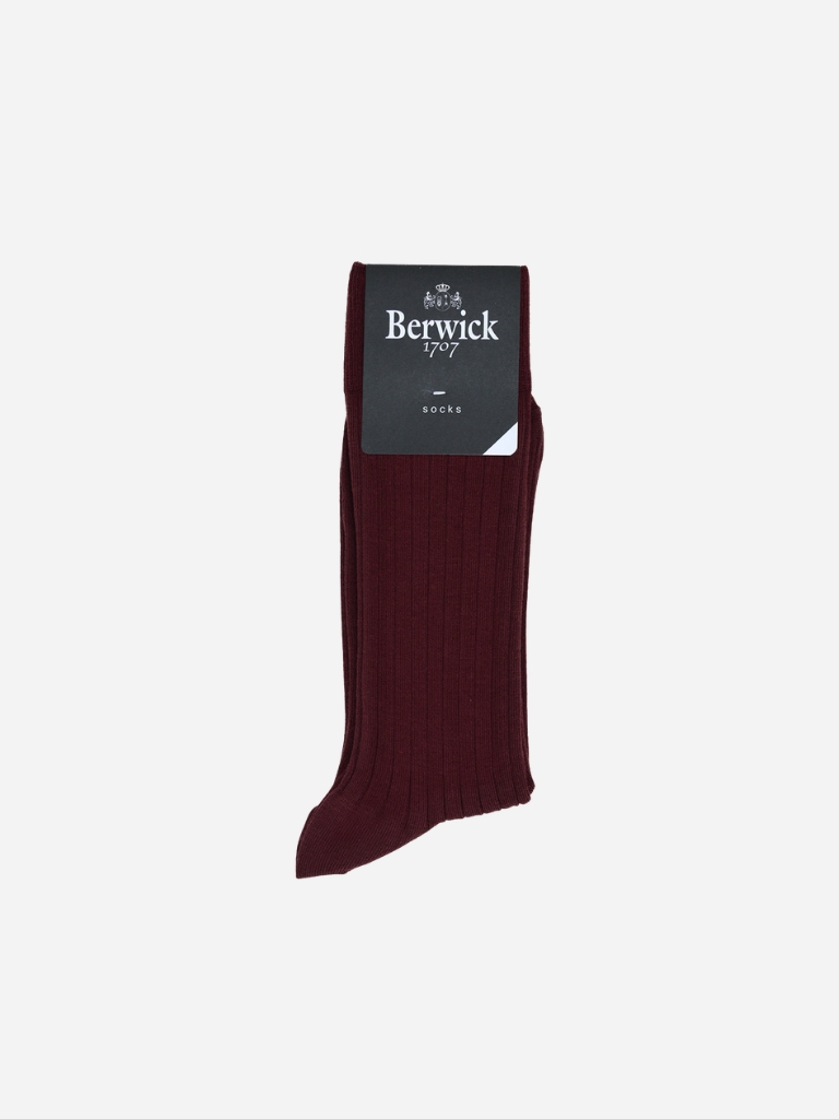 Burgundy Ribbed Dress Socks