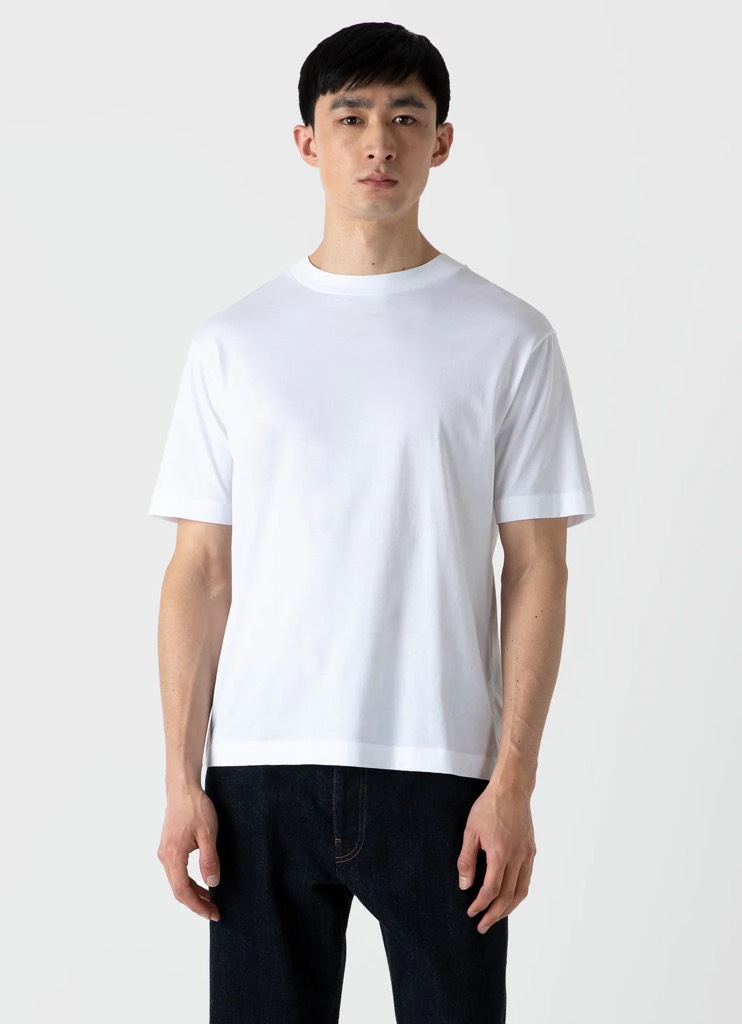 SS Mock Neck T Shirt in White