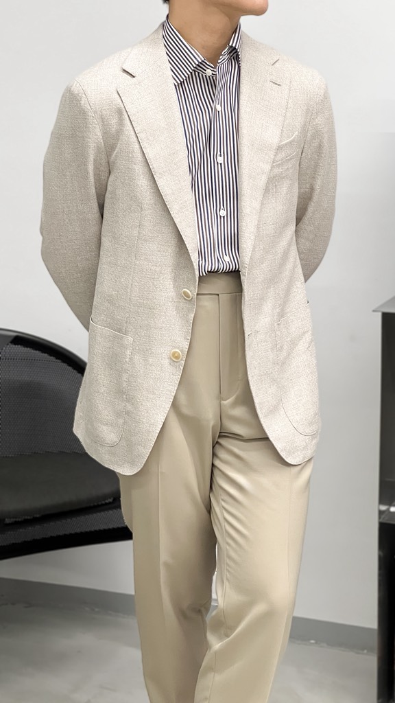 Aida Ivory Cotton/Linen/Wool Sport Jacket