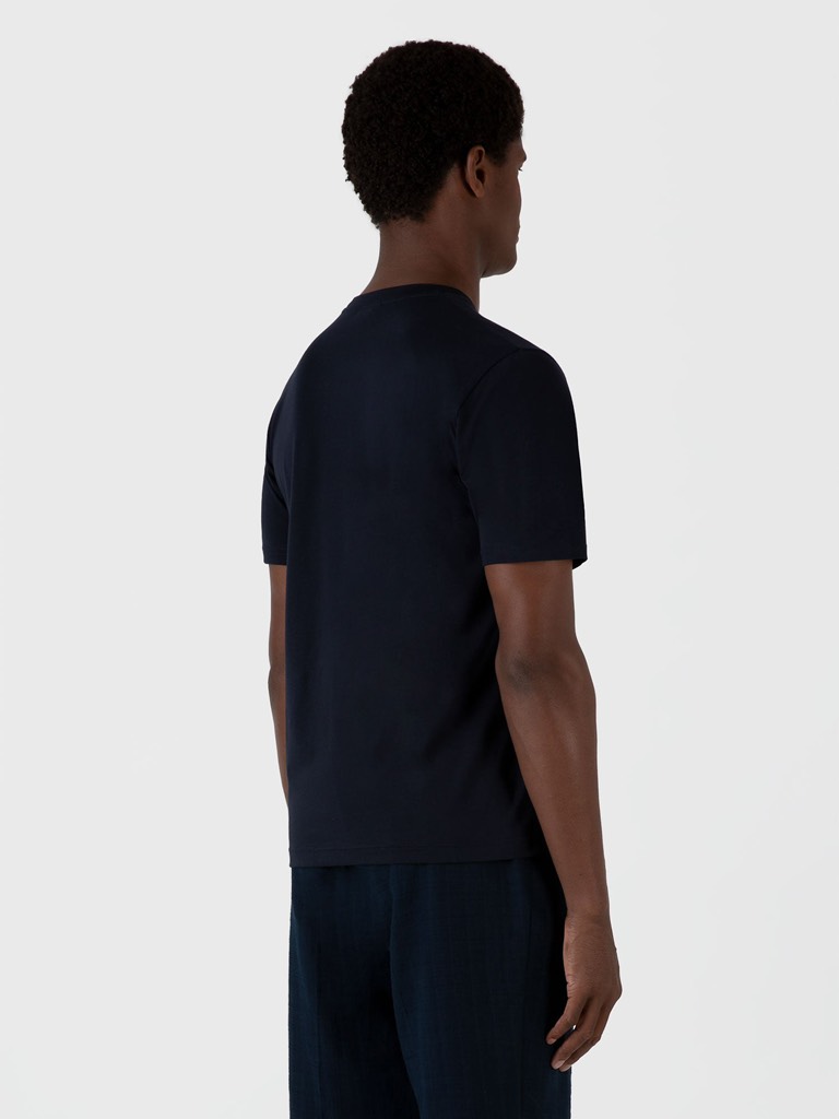 Riviera Crew Neck T-Shirt in Midnight Navy