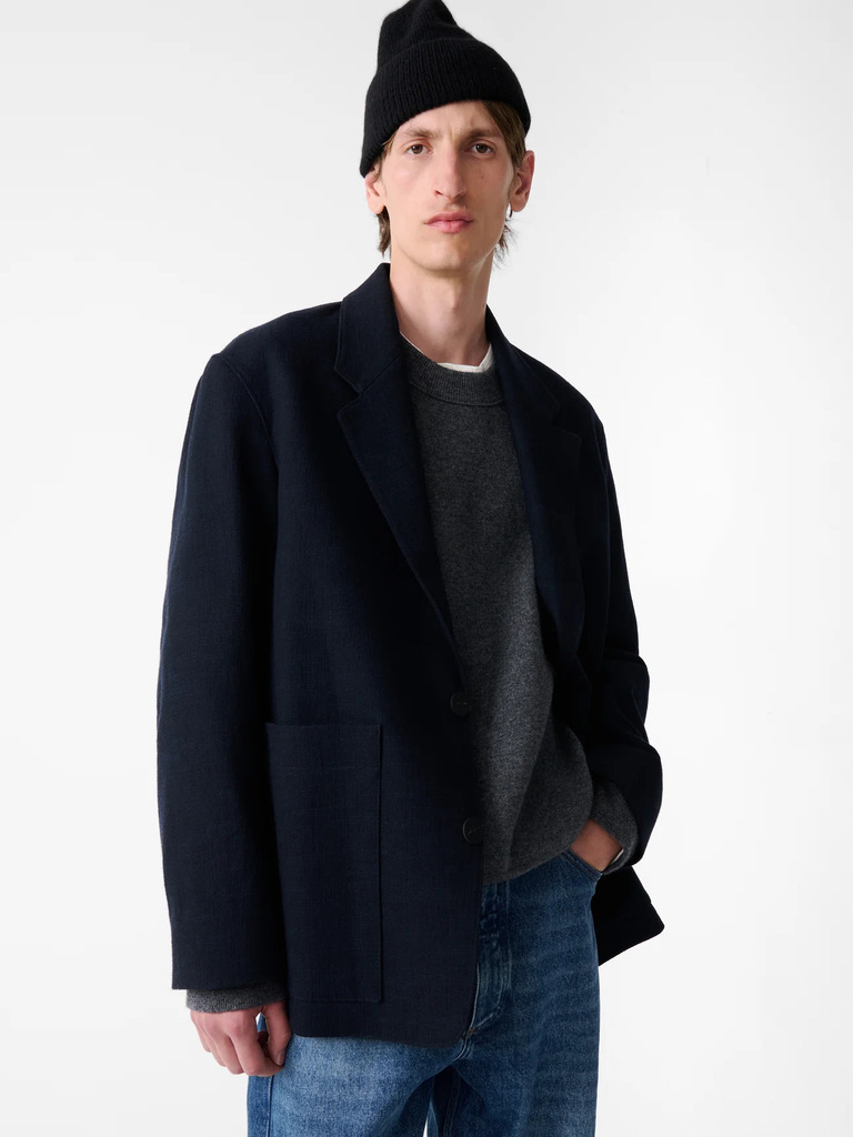 Ink Wool Cotton Slub Conde Jacket