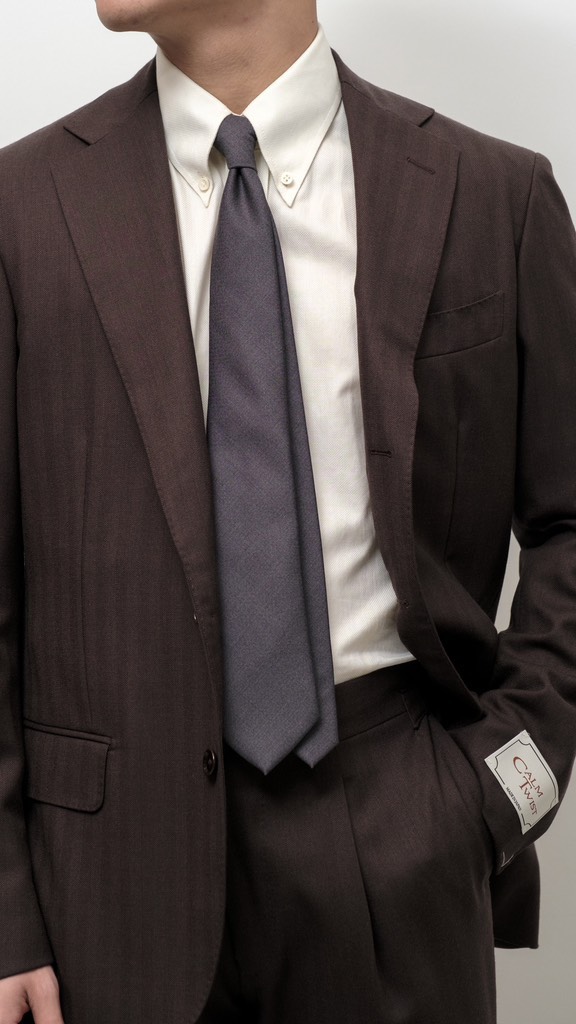 Wool Tie in Grey Flannel