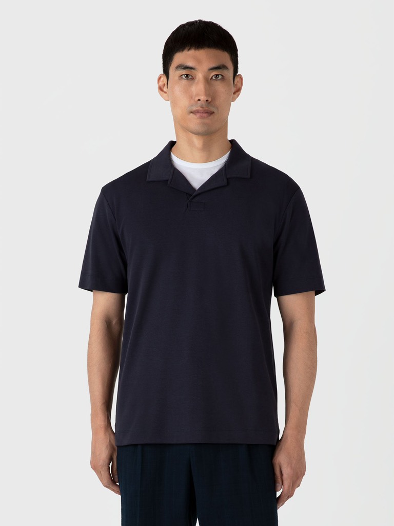 Heavyweight Polo Shirt in Navy