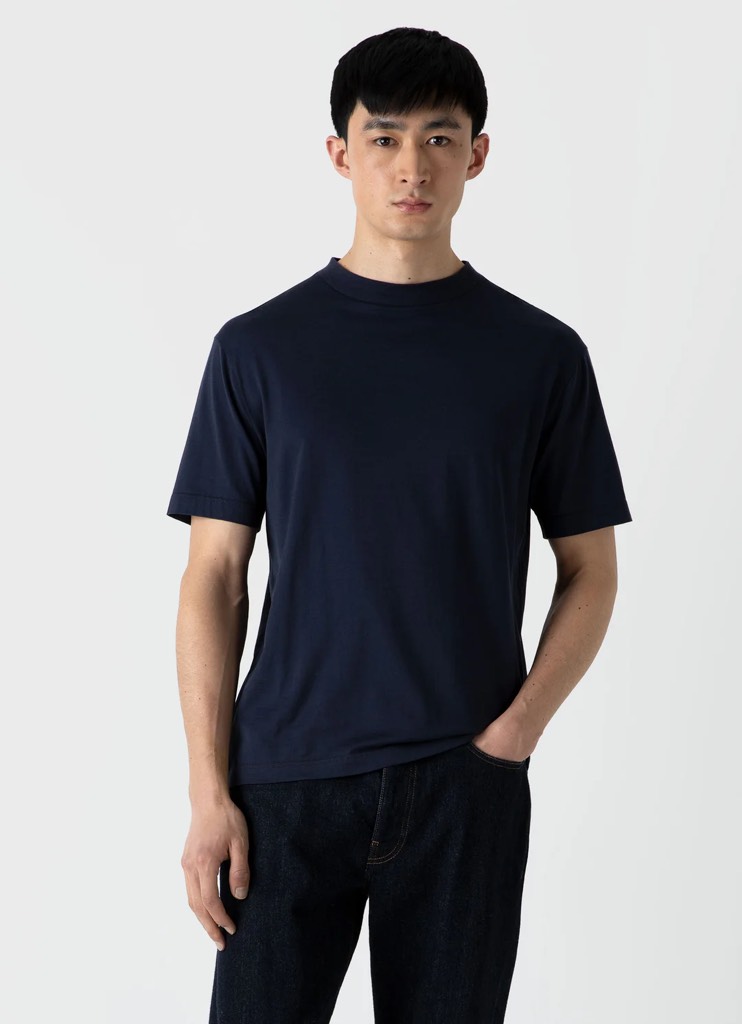 SS Mock Neck T Shirt in Black
