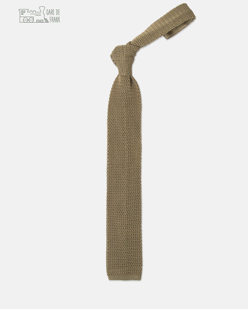 Knit Tie in Beige