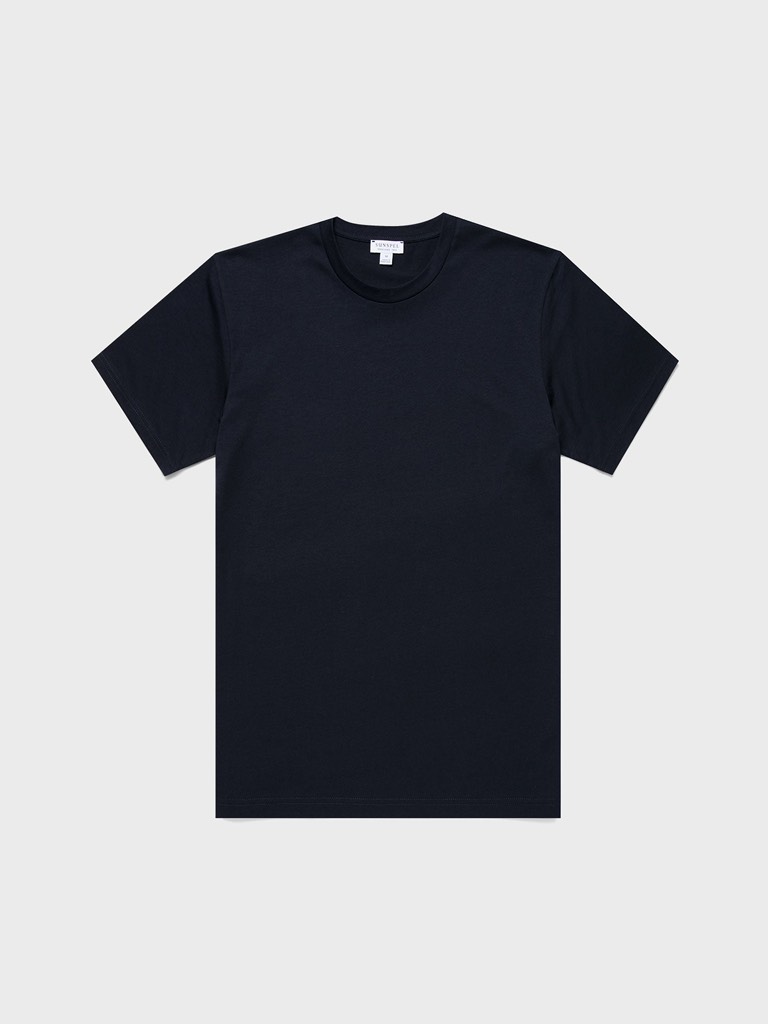 Riviera Crew Neck T-Shirt in Midnight Navy