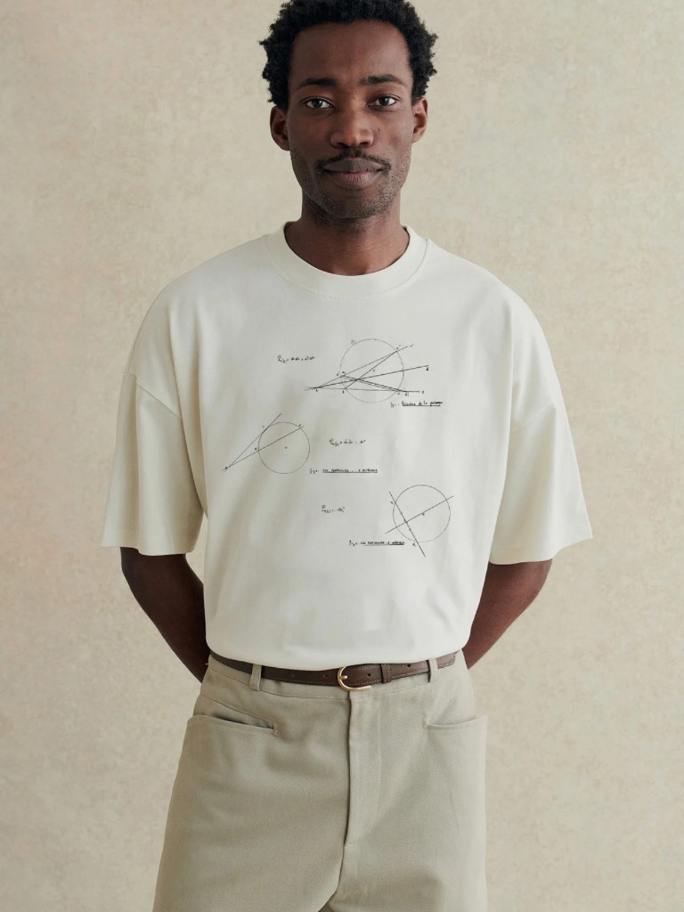 Geometry Notes Heavy Cotton  Jersey Printed T-Shirt