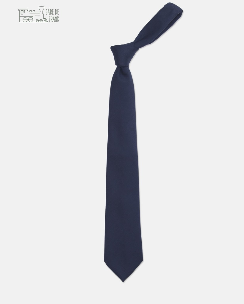 Solid Dark Navy Wool Tie