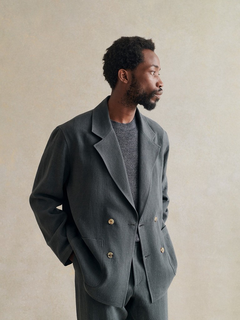 Double Breasted Jacket In Anthracite