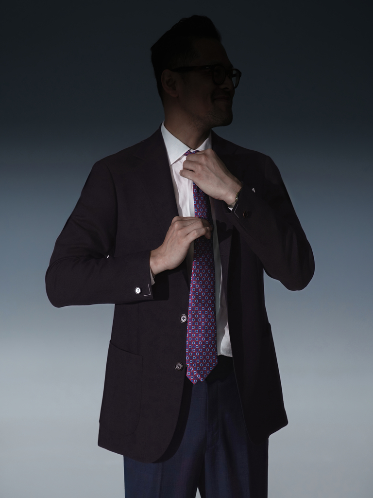 Navy/brown herringbone Balloon sport jacket 09F