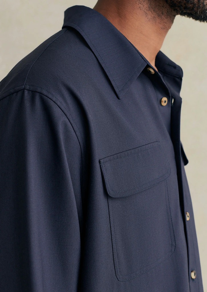 TWO POCKET OVERSHIRT CH32 IN COLD WOOL
