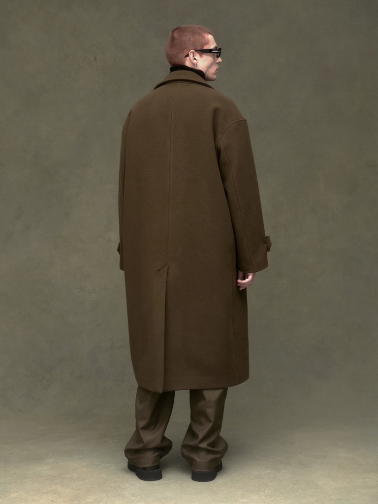 Áo khoác Double Breasted Overcoat In Brown