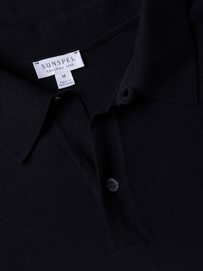 Ice Cotton Polo Shirt in Midnight Navy