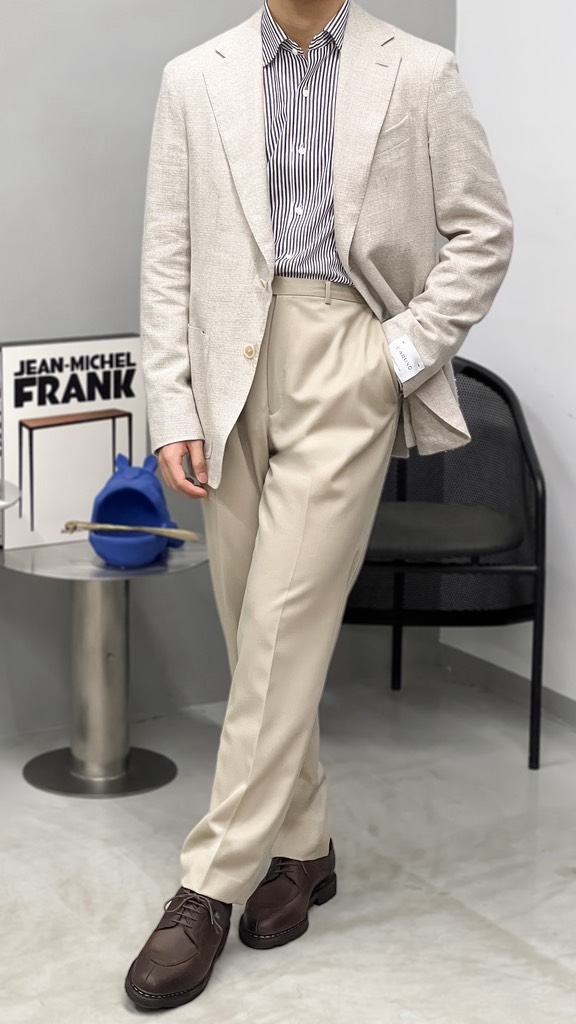 Aida Ivory Cotton/Linen/Wool Sport Jacket