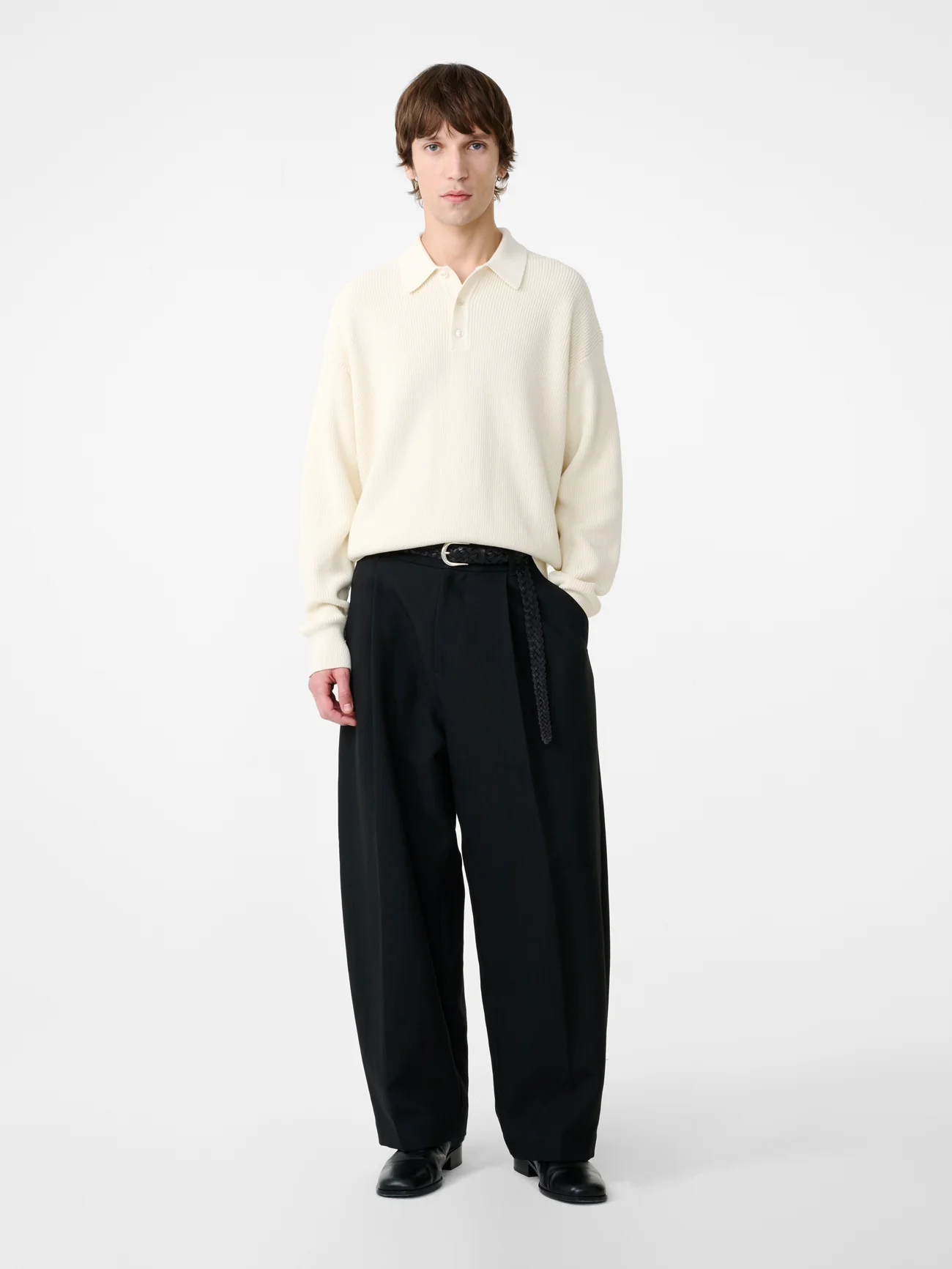 Black Tumbled Cotton Ellis Pants