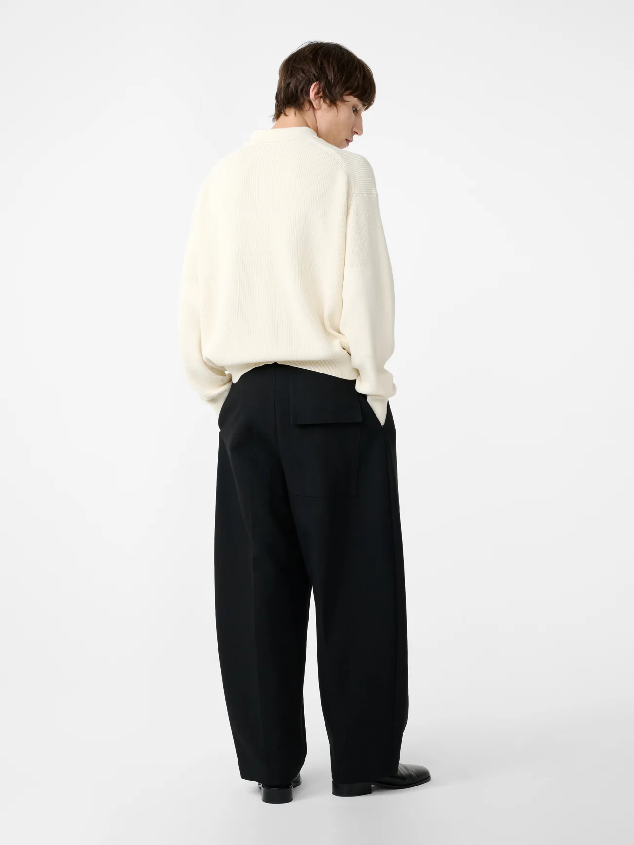 Black Tumbled Cotton Ellis Pants