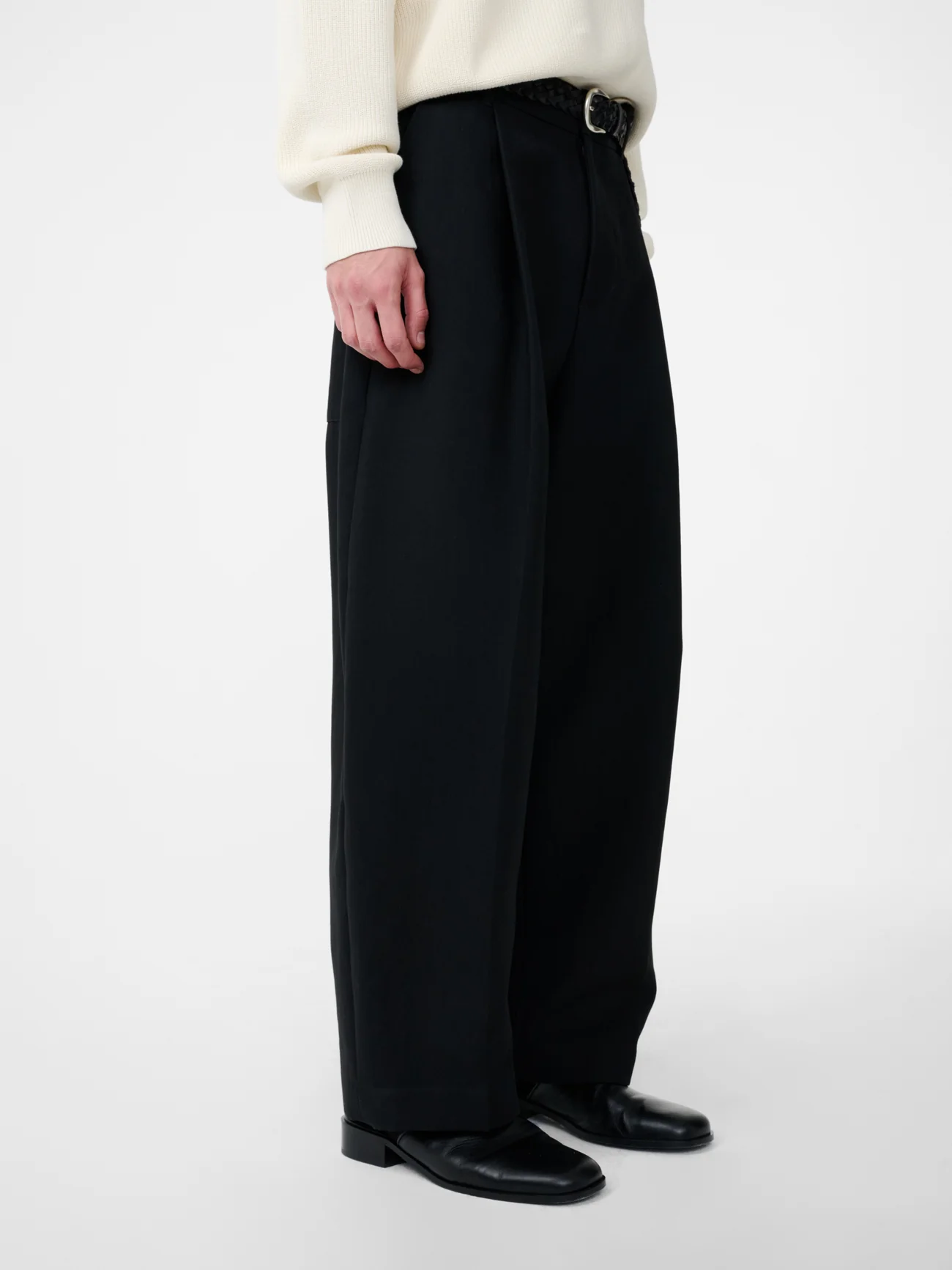 Black Tumbled Cotton Ellis Pants