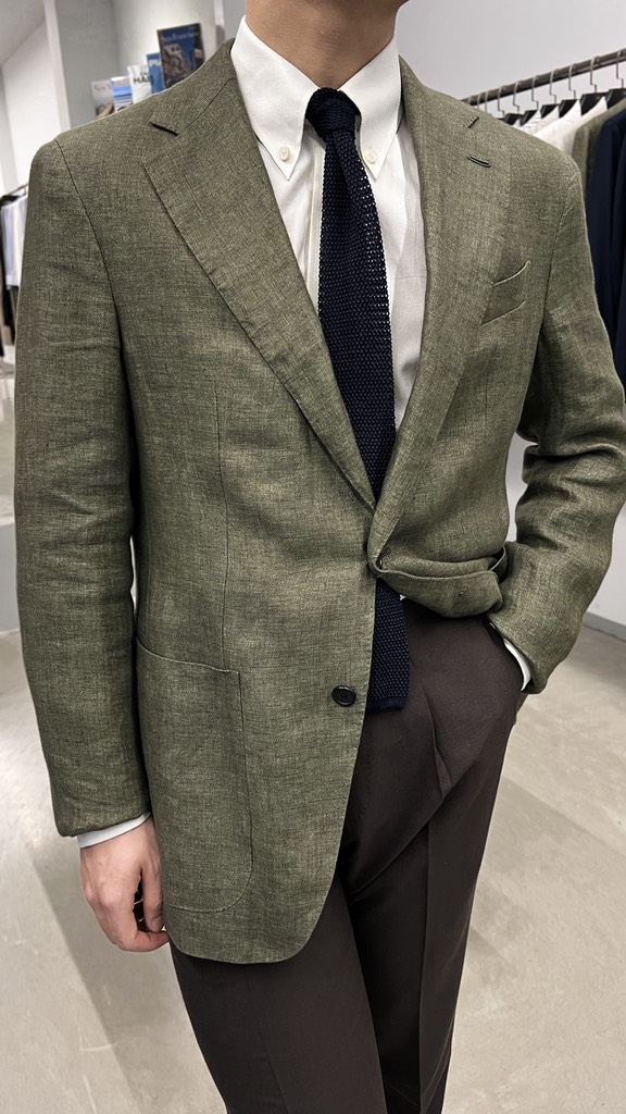 Aida Moss Green Linen Sport Jacket