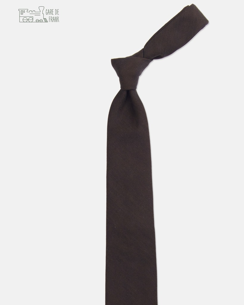 Dusty Dark Brown Wool Tie