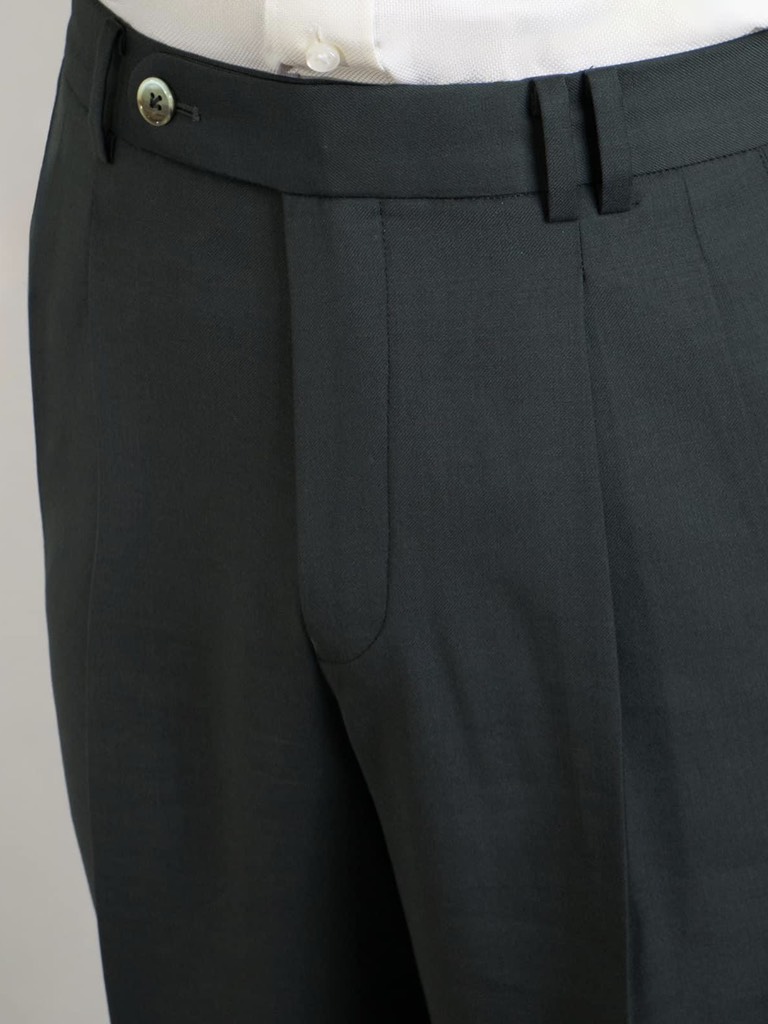 Two Pleat Trousers in Forest Green 03FG