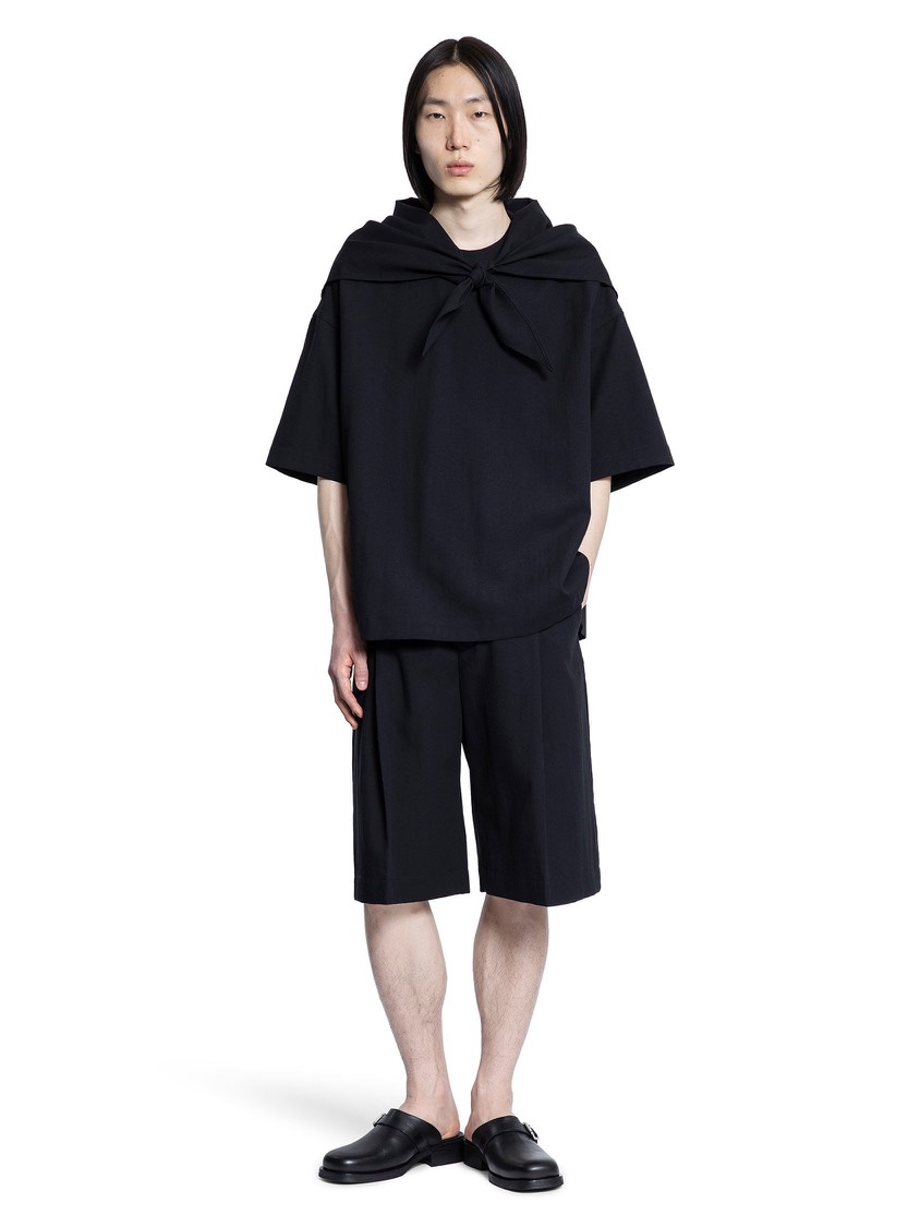 Cary Woven Scarf T-shirt in Black