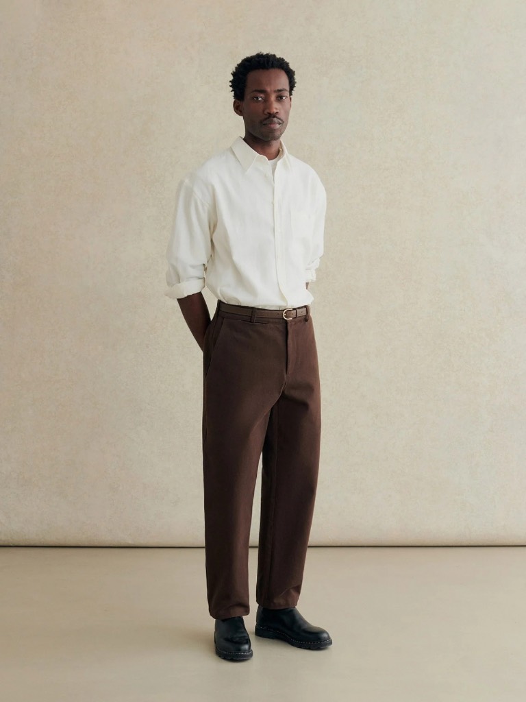 Bark Brown Heavy Cotton Drill Balloon Trousers