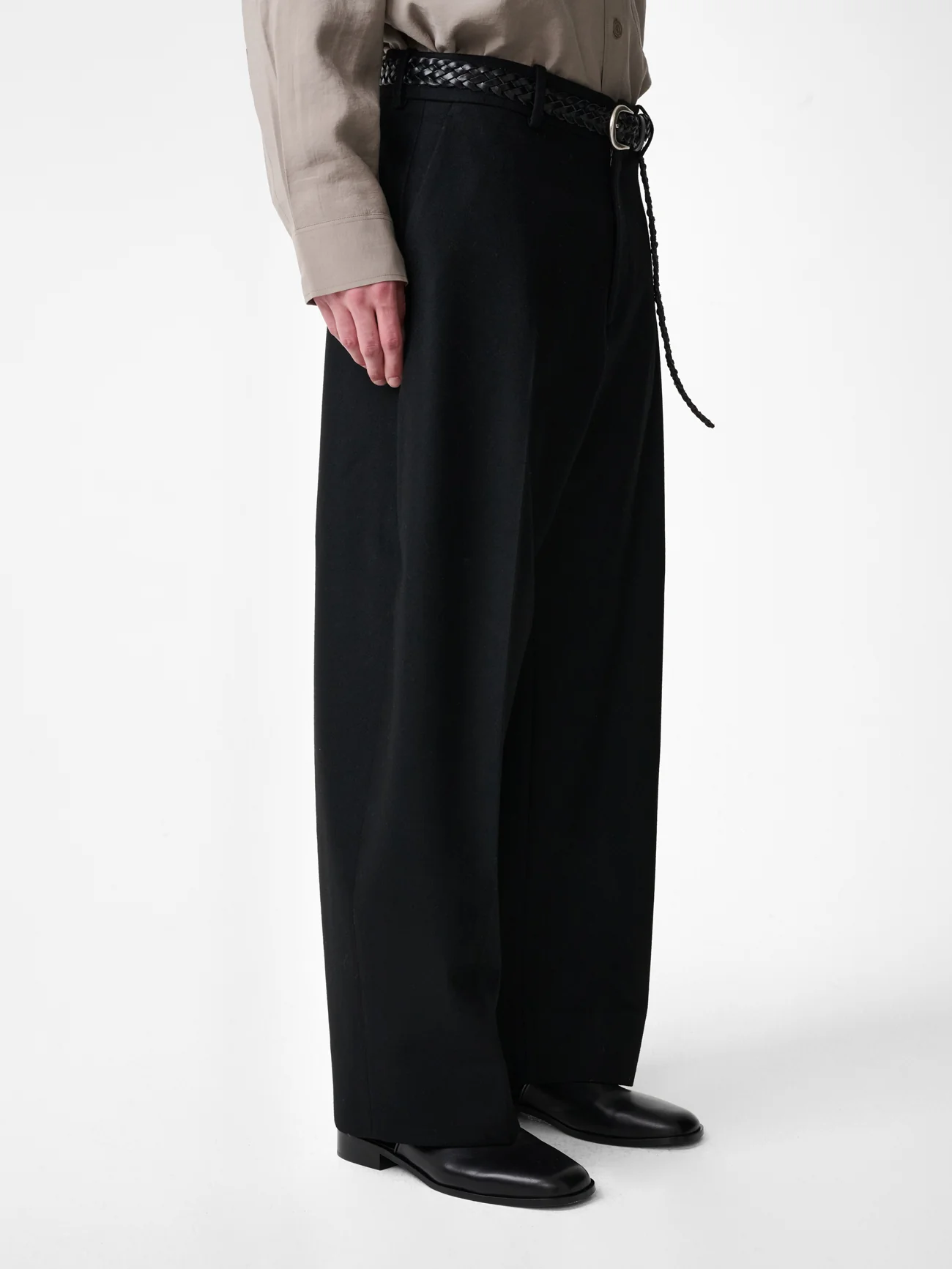 Black Melton Tailoring Fume Pants