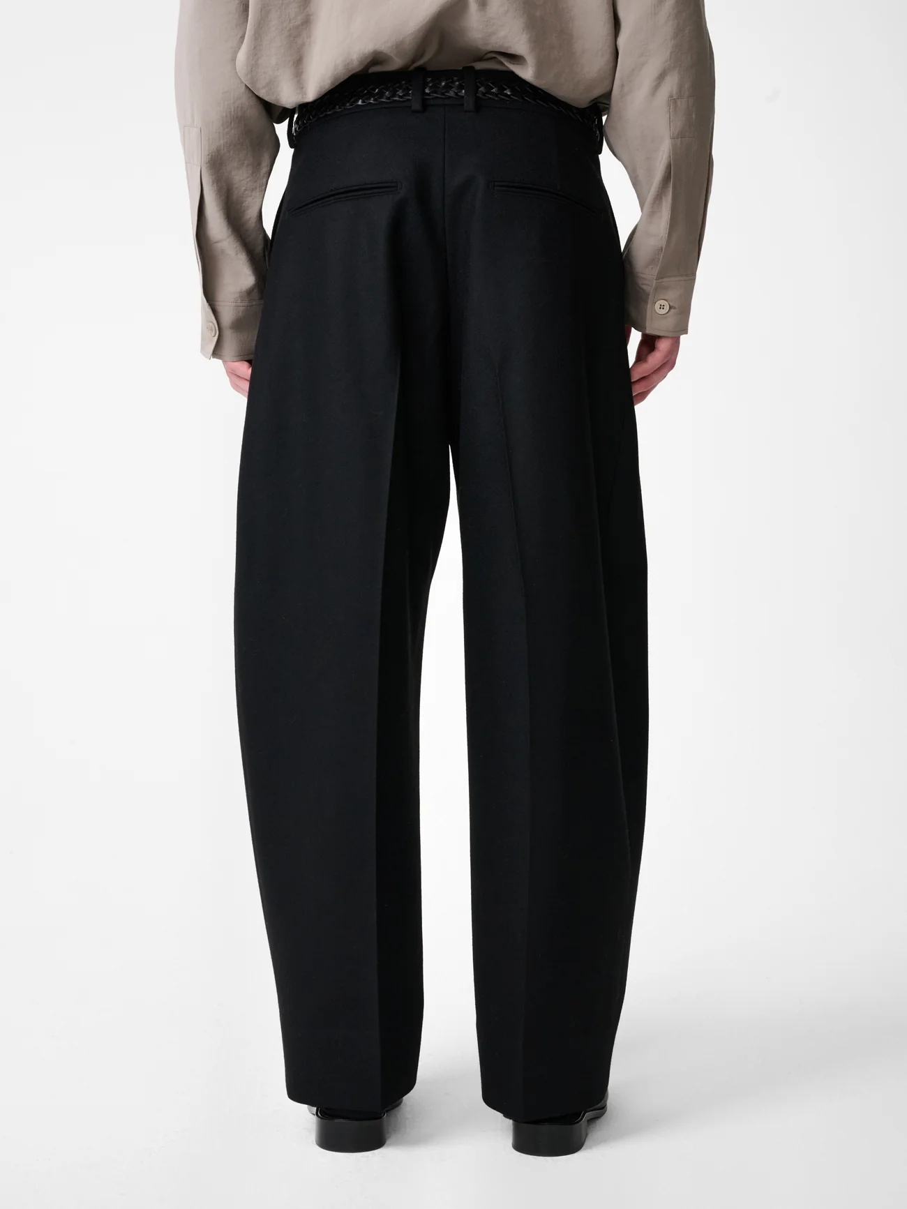 Black Melton Tailoring Fume Pants