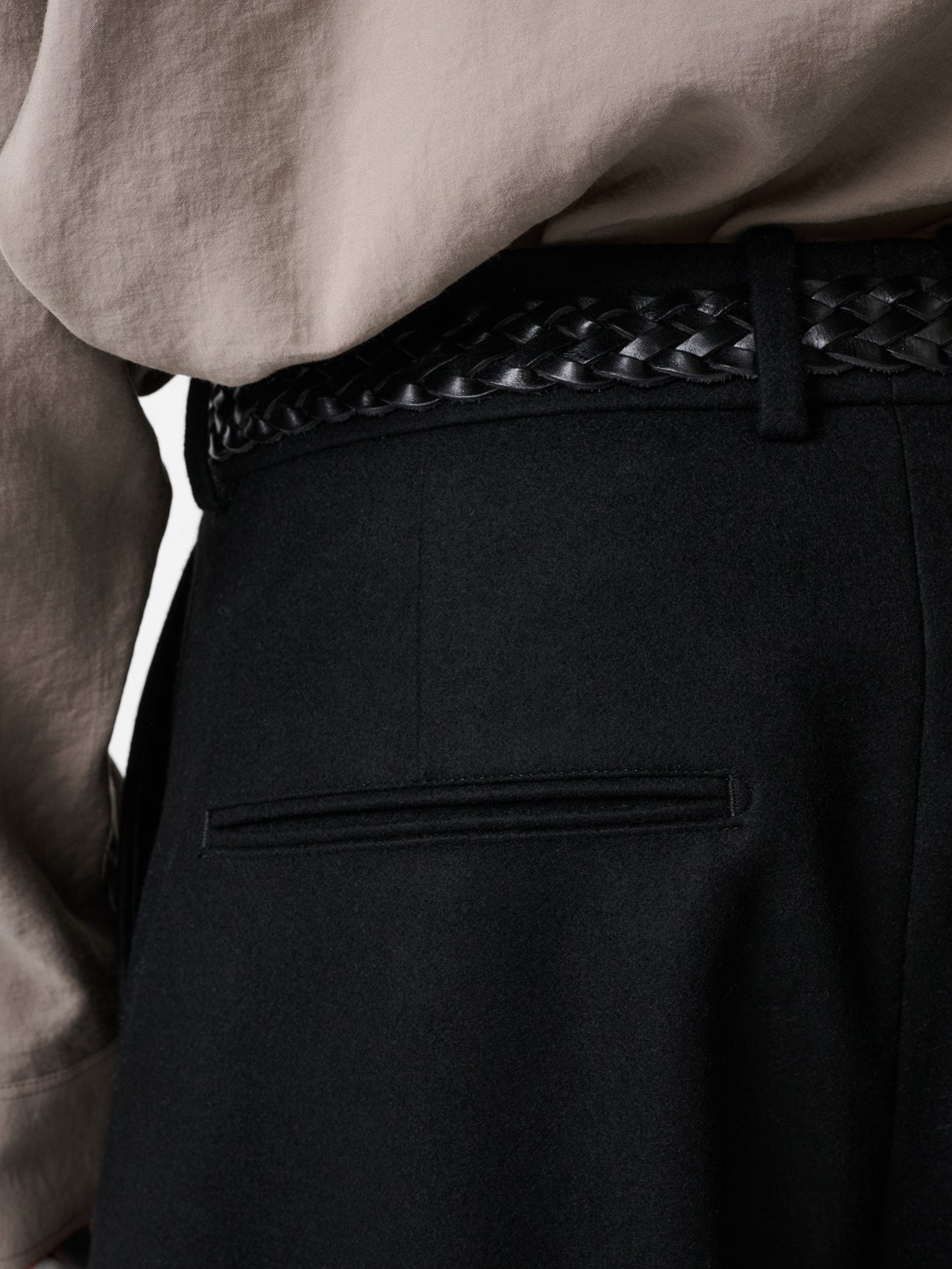 Black Melton Tailoring Fume Pants